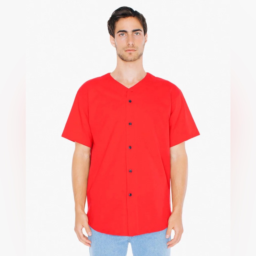 American Apparel red baseball jersey tee